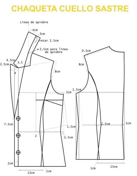 Pattern Drafting Bodice, Pola Jaket, Mens Jacket Pattern, Basic Dress Pattern, Easy Dress Sewing Patterns, Sewing Collars, Corset Sewing Pattern, Blazer Pattern, Shirt Sewing Pattern