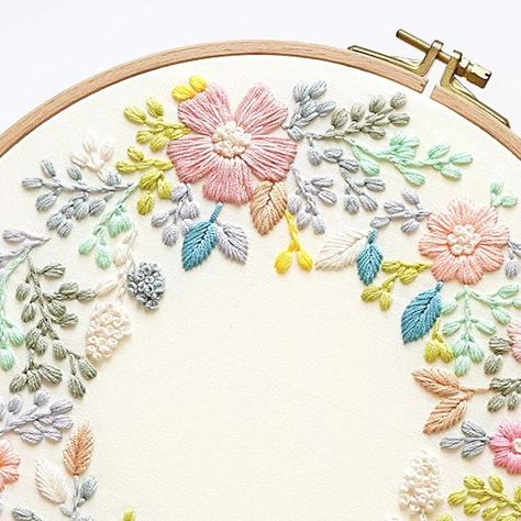 Embroidery by Elahe on Instagram: "Flower bud 🤍 Simple stitches with pastel color palette 💕 PDF Pattern and instructions with full video tutorial, check momentoell shop for more details.  I'm busy these days for a new big project, so let you know soon 🤍 . . ." Pastel Color Palette, Pastel Colour Palette, I'm Busy, Big Project, Flower Bud, Video Tutorial, Pastel Colors, Pdf Pattern, Color Palette