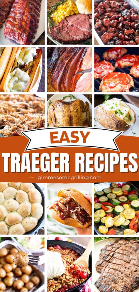 Preparing for spring dinner? You don't want to miss out on the ultimate guide of easy Traeger recipes for main dishes, side dishes, and desserts! Whether a beginner or veteran, anyone can make them on the pellet grill or electric smoker. Find something to try today! Quick Traeger Grill Recipes, Healthy Traeger Grill Recipes, Easy Traeger Recipes, Delicious Grilled Chicken Recipes, Camper Recipes, Traeger Smoker Recipes, Grilled Drumsticks, Smoker Grill Recipes, Traeger Cooking