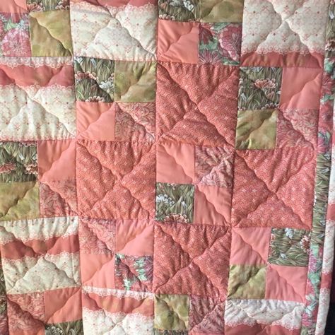 Brand New, Hand Crafted And Quilted From All New 100% Cotton In A Smoke Free Home. This Gorgeous Corals Quilt Features A Mix Of Coral Florals And Solids, Many With Just A Shimmer Of Gold Which You Can See When You Zoom In On The Fabrics. It Features A Double Border And A Coordinating Cream Backing. Measuring 54” X 38”, Perfect For A Lap Quilt, Couch Or Chair Accent Throw Or Bed Throw. Hand Sewn Crafts, Quilted Lap Blanket, Coral Quilt, Vintage Baby Quilt, Baby Crib Quilt, Fleece Quilt, Blue Baby Blanket, Yellow Quilts, Kaffe Fassett Fabric