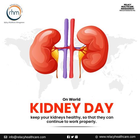 On World Kidney Day, keep your kidneys healthy, so that they can continue to work properly. #WorldKidneyDay #RHM #RelacyHealthcareManagement World Kidney Day, Medical Reference, Kidney Pain, Low Estrogen Symptoms, Healthy Kidneys, Low Estrogen, Healthcare Management, The Dating Divas, Baking Soda Shampoo