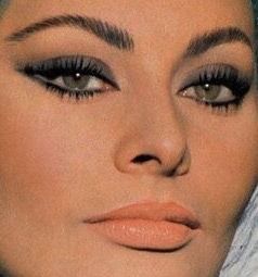 Dolls Of The 1960s — Makeup Looks/Sophia Loren Sophia Loren Makeup, 1960 Makeup, 60s Inspired Makeup, Sixties Makeup, Italian Makeup, 1950s Makeup, 1960s Makeup, Disco Makeup, Makeup Collage