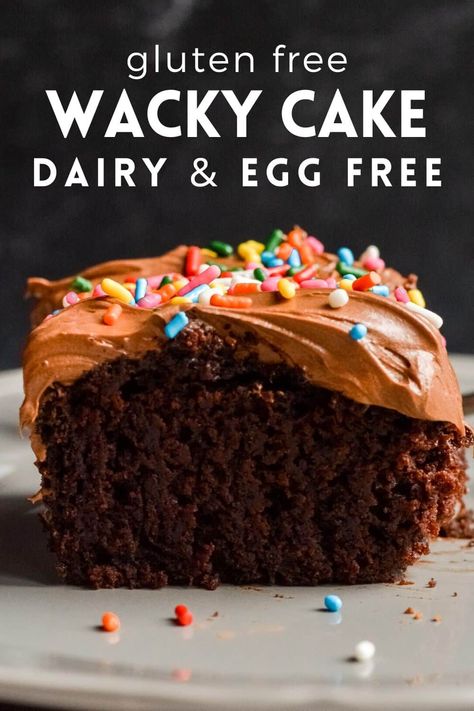 1 Bowl Gluten Free Dairy Free Chocolate Cake | The Oven Light Wacky Cake Recipe, Egg Free Desserts, Egg Free Cakes, Dairy Free Chocolate Cake, Gluten Free Dairy Free Dessert, Gluten Free Cake Recipe, Gluten Free Chocolate Cake, Easy Gluten Free Desserts, Dairy Free Cake