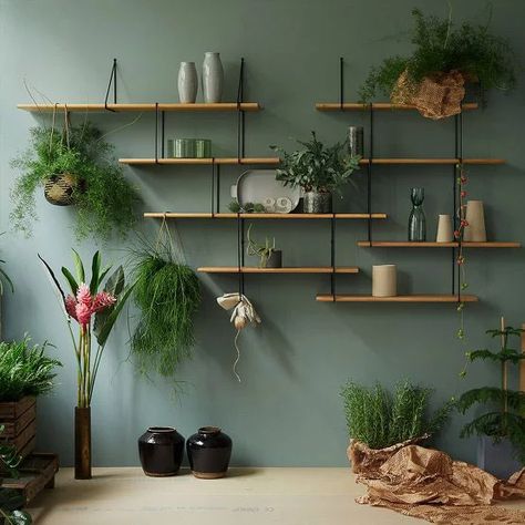 Wall Shelves Living Room, Home Design Decor, Living Design, Oak Wood, Living Room Interior, 인테리어 디자인, Decor Project, Room Interior, Interior Design Living Room