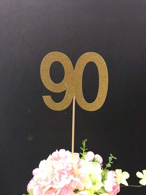 90th Birthday Centerpiece, 90th Birthday Party Decorations, 90s Party Decorations, 90th Birthday Decorations, 90th Birthday Party, 90th Birthday Parties, Birthday Centerpiece, Graduation Cupcake Toppers, Birthday Table Decorations