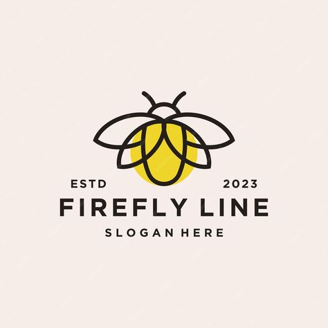 Premium Vector | Minimalist line art firefly logo vector illustration design Firefly Illustration, Firefly Drawing, Firefly Logo, Apple Art, Minimalist Line Art, Lighting Logo, Vector Illustration Design, Quiet Book, Firefly