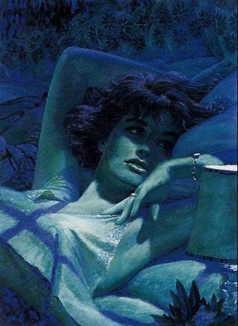 Edwin GEORGI (1896-1964) ✿ | Catherine La Rose ~ The Poet of Painting Edwin Georgi, A Book, A Woman, Bed, Art