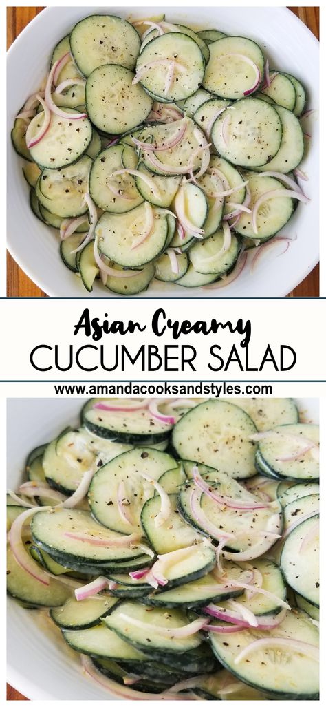 Kewpie Mayo Cucumber Salad, Recipes With Yum Yum Sauce, Easy Creamy Cucumber Salad, Cucumber Onion Salad, Cucumber Salads, Mini Meals, Sliced Cucumber, Asian Cucumber Salad, Creamy Cucumber Salad