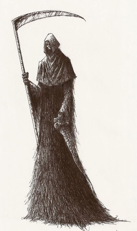 Grim Reaper The Grim Reaper Drawing, Reaper Character Art, Grim Reaper Art Drawings, Grim Reaper Drawings, Grim Reaper Sketch, Reaper Sketch, Grim Reaper Drawing, Halloween Reaper, Reaper Drawing