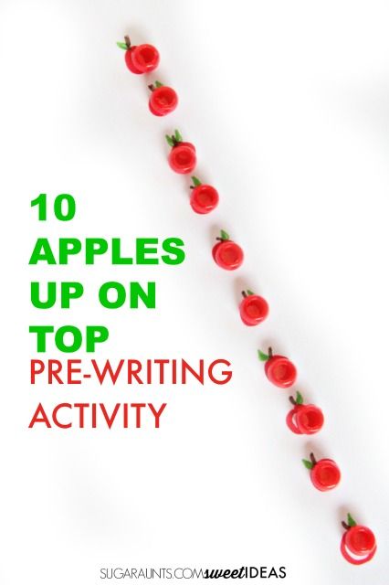 Ten Apples Up on Top is one of our favorite books.  We do love finding fun books to come up with creative book-related activities.  In fact, we’ve covered this book before.  Today though, I joining other bloggers in the first post in the Virtual Book Club for Kids series for this school year.     ... Read More about 10 Apples Up on Top Pre-Writing Activity 10 Apples Up On Top, Ten Apples Up On Top, Apple Theme Activities, Writing Activities For Preschoolers, Book Club For Kids, Book Club Activities, Teaching Handwriting, Prewriting Skills, Drawing Lines