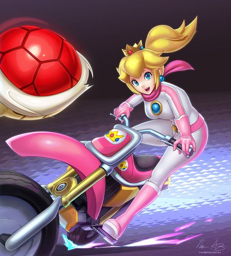 Super Princess Peach, Peach Mario, Nintendo Princess, Peach Art, Princesa Peach, Super Mario Art, Biker Outfit, Mario Art, Photoshoot Themes