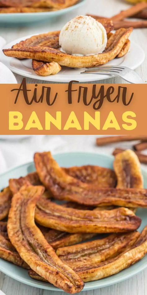 Healthy Air Fryer Desserts, Air Fryer Bananas, Air Fryer Banana, Banana Foster, Panini Grill, Air Fryer Recipes Dessert, Air Fryer Oven Recipes, Fried Bananas, Caramelized Bananas