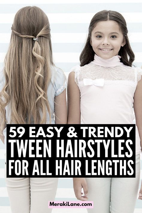 Hairdos For Picture Day, Preteen Girl Haircuts Long, Easy Cute Hairstyles For Kids, Easy Hairstyles For Long Hair Kids, Hairstyles For Preteens, Preteen Girls Hairstyles, Teen Hairstyles Girls Easy, Middle School Hair, Pre Teen Hairstyles