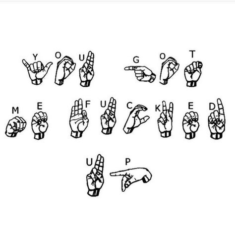 Simple Sign Language, Asl Sign Language Words, Sign Language Chart, Funny Mean Quotes, Sign Language Phrases, Sign Language Words, Alphabet Code, Asl Sign Language, Sign Language Alphabet