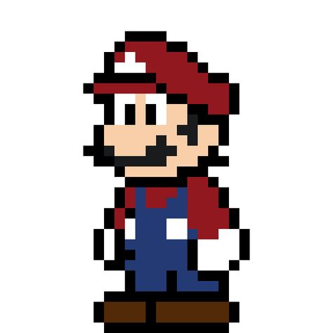 Pixel Art Mario Bros, Super Mario Pixel Art, Pixel Art Mario, Pixel Characters, Pixel Art Templates, Pixel Drawing, Pixel Art Characters, Hand Drawing Reference, Pix Art