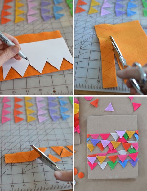 DIY garland Felt Banner Diy, Diy Garland Paper, Felt Bunting, Diy Girlande, Art Bar, Cones Crafts, Banners Buntings, Pine Cone Crafts, Felt Garland