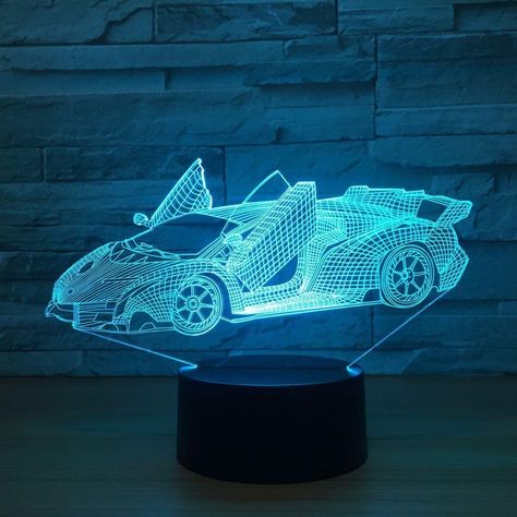 Luxury & Trendy Great Lamborghini Super Car #353 3d Optical Illusions, 3d Led Lamp, Elegant Lamp, 3d Illusion Lamp, Led Night Lamp, 3d Lamp, 3d Night Light, 3d Light, Night Light Lamp