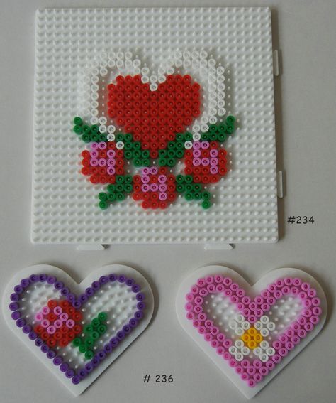 Perler Beads Valentines Day, Melted Bead Crafts, Perler Bead Designs, Perler Pattern, Perler Beads Ideas, Easy Perler Bead Patterns, Melty Bead Patterns, Pearl Beads Pattern, Easy Perler Beads Ideas