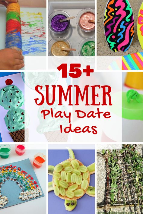 15+ summer play date ideas including crafts, fun activities and fun healthy snacks for kids Play Date Snacks, Play Date Ideas, Playdate Ideas, Crafts And Activities For Kids, Summer Play, Summer Fun For Kids, Play Date, Toddler Play, Toddler Art