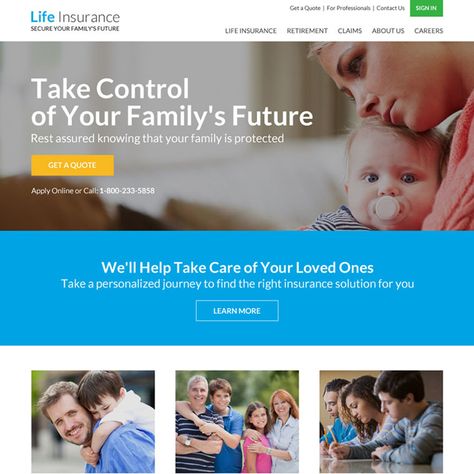 life insurance responsive website design templates to capture leads