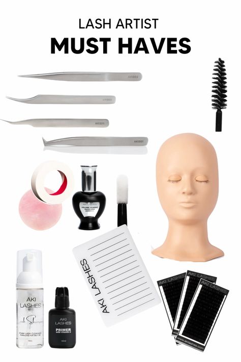 Dive into our blog post to discover the ultimate list of must-haves for every lash artist!   From precision tweezers to high-quality adhesives, we've compiled everything you need to create flawless lash extensions. Whether you're just starting out or a seasoned pro, these essential tools and products will elevate your lash game to new heights. Don't miss out on this comprehensive guide - click to read more and ensure you have everything you need to create stunning lash transformations! Artist Essentials, Lash Extension Supplies, Eyelash Extension Supplies, List Of Tools, Lash Room, Lash Adhesive, Brow Lamination, Lower Lashes, Lash Extension