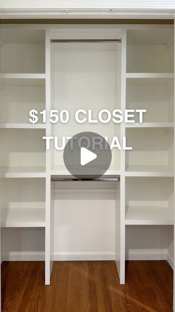 Melissa | DIY and Decor| on Instagram: "✨Budget-Friendly DIY Custom Closet✨
Can you believe this project cost under $150?! This is why I DIY! This closet sits right outside our kitchen and had become a messy “catch-all” space. I wanted to be able to store bunk paper towels and small appliances in it, but didn’t want to lose the hanging space. I created a double hanging tower, which allowed me to maintain room for coats while adding TEN shelves for added pantry/dry goods storage! You can find the full tutorial and supply list for your own custom closet build on the blog at the link in my bio!

#closetorganization #diycloset #budgetdiy" Diy Closet Built Ins With Drawers, Floor To Ceiling Clothing Storage, Towels Closet Organization, Making A Wardrobe Diy Closet, Men Small Closet Ideas, Diy Closet Design Layout, Diy Closet Vanity Small Spaces, Old Closet Makeover Before After, Space Saving Drying Rack