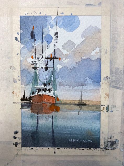 Whiskey Painting, Iain Stewart, Boat Watercolor, Loose Watercolor Paintings, Sailing Art, Watercolor Architecture, Lake Painting, Watercolor Paintings For Beginners, Boat Art