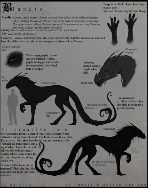 .. Dangerous Fantasy Creatures, Unique Mythical Creatures, Animal Monster Concept Art, Shadow Creature Oc, Beautiful Mythical Creatures, Monster Creature Design, Custom Creatures, Shadow Animals, Species Sheet