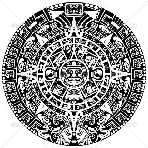 Mayan Calendar by sateda2012 Vector of Mayan calendar on white background. Package contains: EPS (10 version), JPG (5000Ã—5000 pixels, RGB ) Mandala Arm Tattoo, Maya Calendar, Mayan Tattoos, Filipino Tattoos, Mayan Symbols, Calendar Vector, Blackout Tattoo, Marquesan Tattoos, Samoan Tattoo