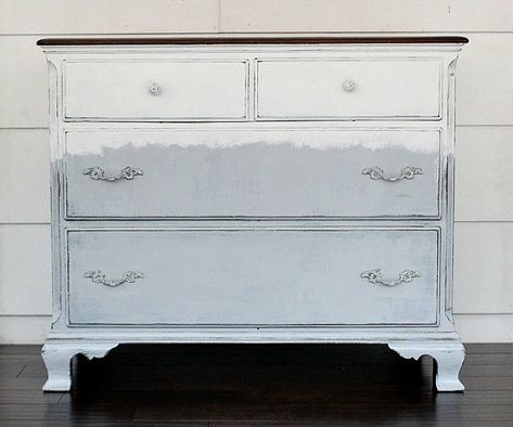 white and gray dresser from Lovely Etc Gray Dresser, Gray Furniture, Grey Dresser, Grey Furniture, Office Colors, Painting Furniture, Furniture Makeovers, The Gray, Neutral Color