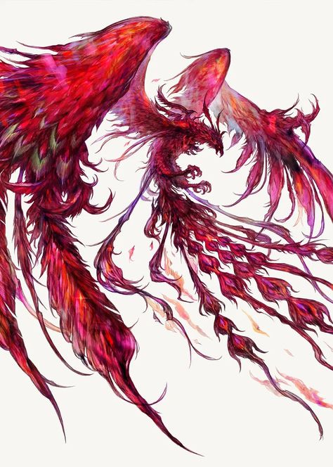 Phoenix Final Fantasy Xvi, Phoenix Ff16, Mythical Beasts Art, Vita Carnis Creatures, Kazuya Takahashi, Fantasy Demon Art, Monsters Artwork, Fenix Art, Beast Design