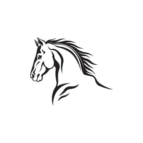 diseño de vector de logotipo de icono de caballo Animal Drawing, Animal Illustrations, Animal Illustration, Animal Drawings, Line Art, San Francisco, Clip Art, Horses, Tattoos