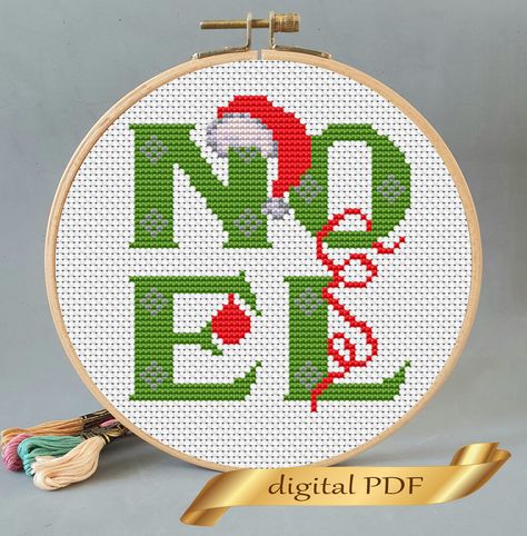 Noel pattern cross stitch is perfect for all levels of embroidery artists.Stitches: 51 x 56 Size: 9.25 x 10.16 cm ( 3.64 x 4.00 inches )This PDF file includes: embroidery scheme, symbol keyMaterials you will need:• 5" or 6" embroidery hoop• embroidery fabric(14 count Aida)• Embroidery needles• Embroidery thread(5 colors)• scissors Cross Stitch Christmas Tree Pattern, Embroidery Artists, Colourful Cross Stitch, Stitch Diy, Christmas Gifts To Make, Crocodile Stitch, Pattern Cross Stitch, Winter Cross Stitch, Cross Stitch Christmas Ornaments