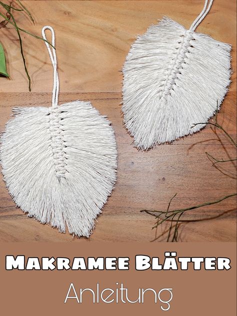 Makramee Blätter als Dekoration. 
Einfach und schnell selbst gemacht. How To Make Makramee, How To Make Leaf Macrame, Makramee Ring Diy, Simple Makramee Diy, Makramee Am Ring, Makramee Diy, Diy Boho, Boho Home, Baby Party