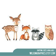 222 Best Idei Dlia Postera Images Cute Illustration - Woodland Animal Sketches Animal Canvas Art, Woodland Animal Prints, Animal Canvas, Woodland Theme, Animal Sketches, Racoon, Woodland Baby, Baby Shower Woodland, Woodland Creatures