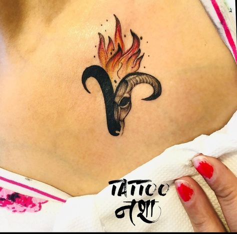 #Ariestattoo #zodiactattoo Aries Ram Tattoo For Women, Aries Ram Tattoo, Ram Tattoo, Aries Ram, Aries Tattoo, Zodiac Tattoo, Small Tattoo, Tattoos Ideas, Lower Back