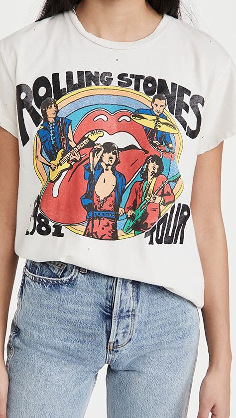 MADEWORN ROCK Rolling Stones Tee | SHOPBOP Le Catch, Rolling Stones Tee, Make An Outfit, Rock Tees, Rolling Stones, Fun Bags, Vintage Tees, Accessories Design, Vintage Inspired