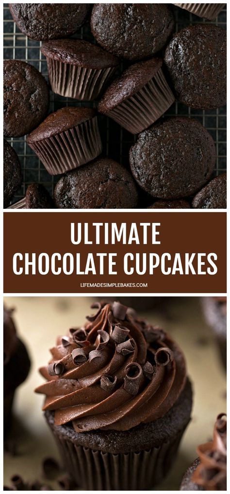 Moist Dense Chocolate Cupcakes, Chocolate On Chocolate Cupcakes, Chocolate Cupcakes With Chocolate Ganache, Super Chocolate Cupcakes, Chocolate Cupcakes For Wedding, Best Ever Chocolate Cupcakes, Rich Chocolate Cupcake Recipe, Chocolate Chocolate Cupcakes, Ultimate Chocolate Cupcakes