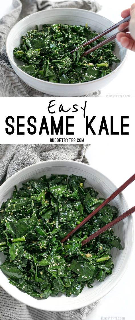 Healthy Recipes Easy, Salad Kale, Quick Diet, Kale Recipes, Vegan Side Dishes, Easy Side Dish, Vegan Sides, Veggie Dishes, Asian Inspired