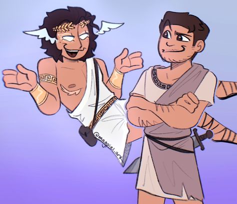 Lotus Eaters Odyssey, Hermes X Odysseus, Hermes And Odysseus, Hermes Drawing, Hermes Fanart, Hermes Epic, Hermes Mythology, Epic Musical, Epic Characters