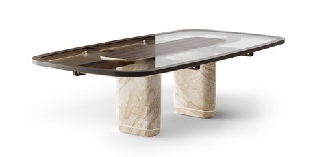 MENHIR Dining Table - Alva Musa Materials Board Interior Design, Sculptural Furniture, Furniture Details Design, Marble Finish, Wood Finishes, Coffee Table To Dining Table, Hotel Furniture, Furniture Details, Furniture Dining Table