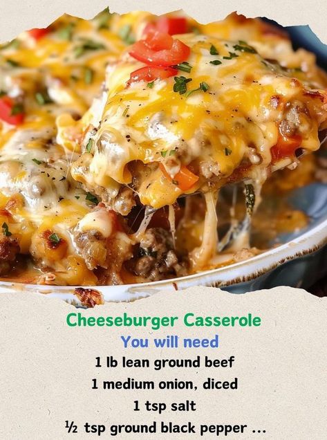 Alexander's Recipes Alexander’s Recipes, Alexanders Recipes, Easy Cheeseburger Casserole, Casserole Easy, Cheeseburger Casserole, Cherry Cobbler, Easy Casserole, Ground Black Pepper, Cobbler