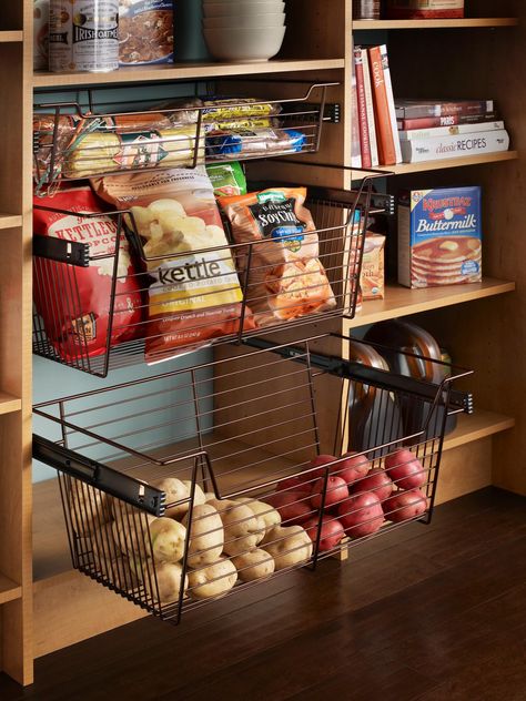 Organization and Design Ideas for Storage in the Kitchen Pantry | DIY Kitchen Design Ideas - Kitchen Cabinets, Islands, Backsplashes | DIY Flat Kitchen, 80s House, Cocina Diy, Organized Pantry, Teal Kitchen, Kabinet Dapur, Pantry Ideas, Ideas Para Organizar, Diy Kitchen Storage