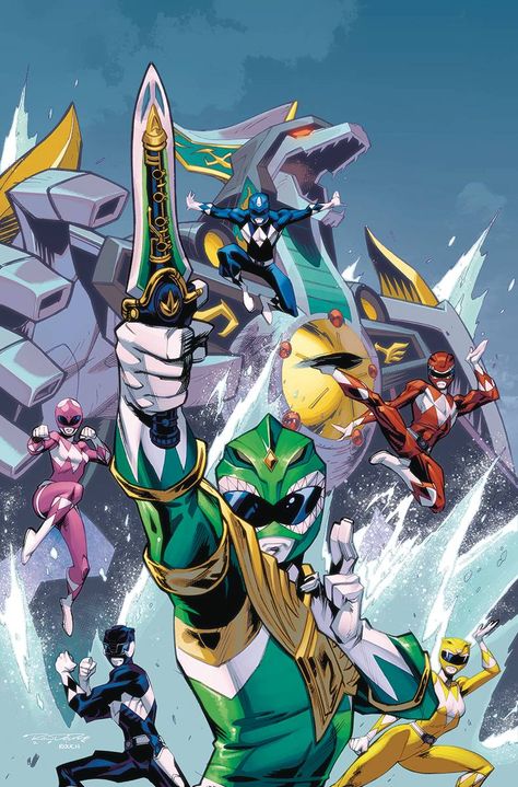 Mighty Morphin Power Rangers #7 by Khary Randolph Power Rangers Comic, Power Rangers Megazord, Power Rangers Fan Art, All Power Rangers, Boom Studios, Power Rangers Art, Go Go Power Rangers, Green Ranger, Mighty Morphin Power Rangers