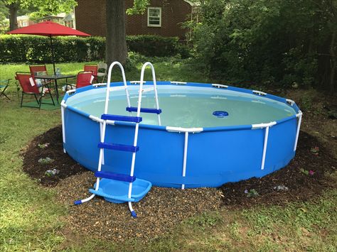 Intex Above Ground Pools, Round Above Ground Pool, Above Ground Pools, Swimming Pool Landscaping, Ground Pools, Pool Time, Pool Ideas, Above Ground Pool, Pool Landscaping