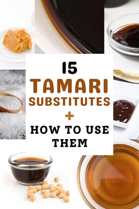 These tamari substitutes are great for cooking and you'll find at least one that works for the recipe you want to make. Read our guide to find the 15 best alternatives for tamari and how to use them! via @savorandsavvy Tamari Sauce Recipe, Oyster Sauce Substitute, Soy Sauce Fish, Soy Sauce Substitute, Plum Vinegar, Tamari Sauce, Teriyaki Tofu, Red Miso, Miso Paste