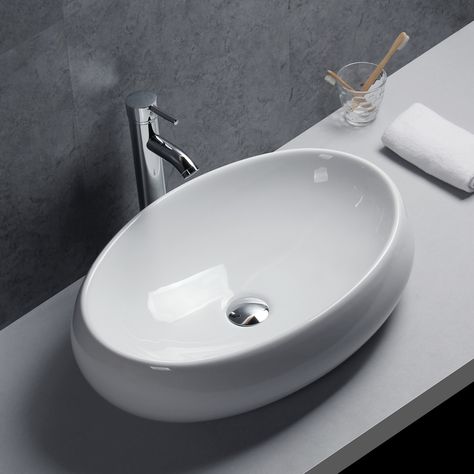 Sink Basin, Washbasin Design, Sanitary Ware, Bowl Ceramic, Vessel Sink Bathroom, Main Bathroom, Egg Shape, Vessel Sink, Counter Top