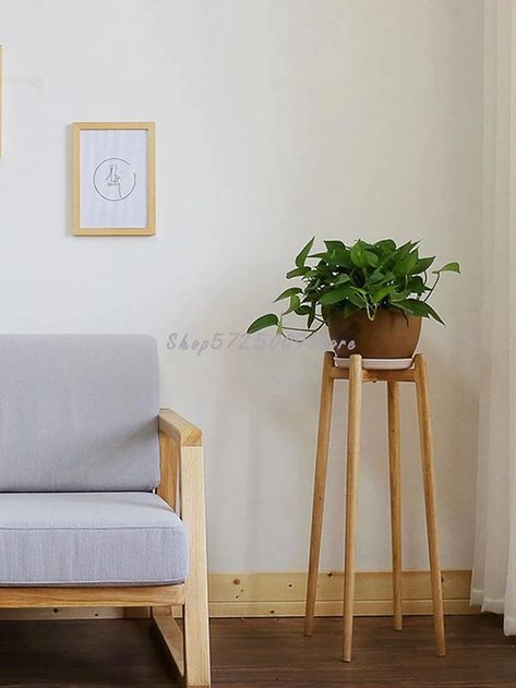 Solid wood flower stand living room shelf indoor floor type succulent green dill single flower pot stand balcony wooden flower s Wood Flower Stand, Mall Ideas, Nail Art Flower, Pot Image, Living Room Shelf, Flower Pot Stand, White Staircase, Room Shelf, Pot Stand