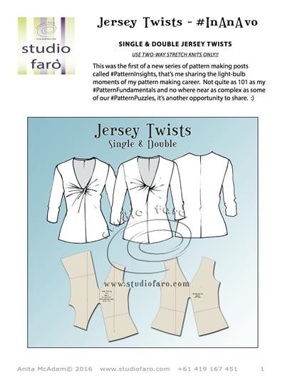 http://www.studiofaro.com/resources-and-downloads/pattern-making-worksheets-downloads/jersey-twist-patterns-1 Drape Skirt Pattern, Knitting Blocking, Pencil Skirt Pattern, Pattern Worksheet, Twist Pattern, Tshirt Pattern, Pattern Drafting, Dress Sewing Patterns, Knitting Women