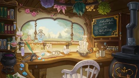 Alchemist Workshop, Crystals Art Drawing, Interior Concept Art, Magical Room, Fantasy Rooms, Different Kinds Of Art, Location Inspiration, Muse Art, Game Concept Art